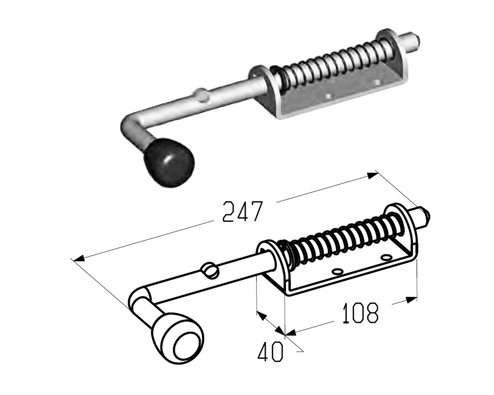 Механический засов ALUTECH SB0100